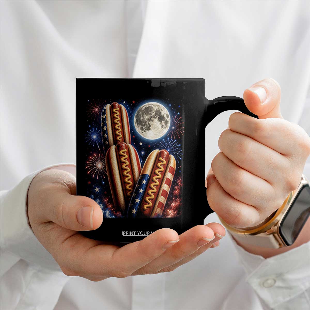4th Of July Hotdog Fireworks Coffee Mug American Food Lovers TS12 Print Your Wear