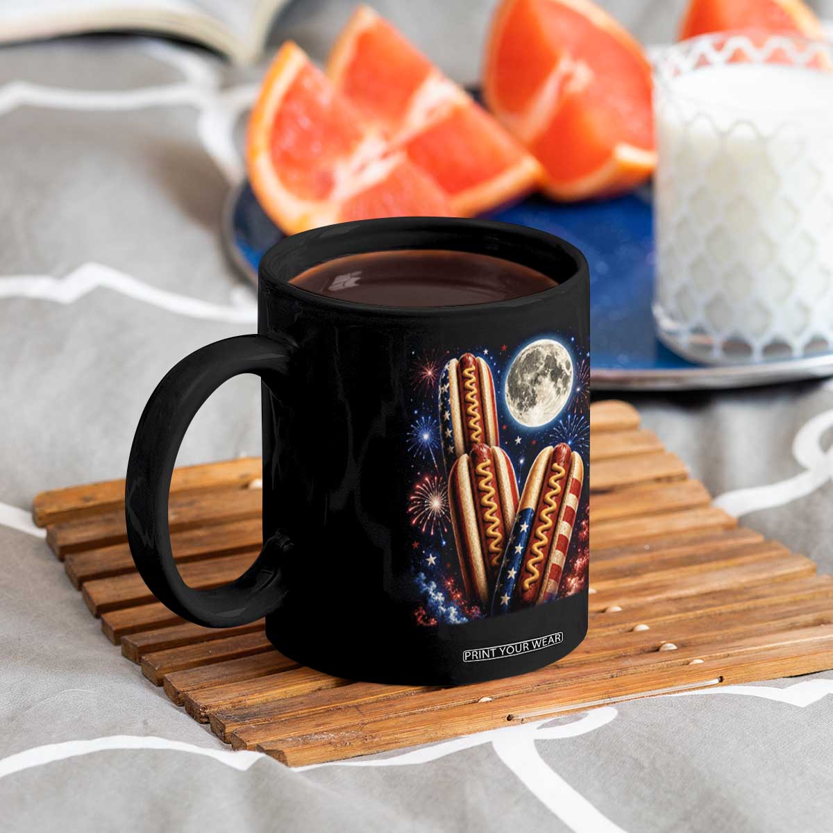 4th Of July Hotdog Fireworks Coffee Mug American Food Lovers TS12 Print Your Wear