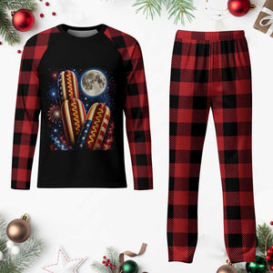 4th Of July Hotdog Fireworks Plaid Pajama Set American Food Lovers TS12 Buffalo Plaid Print Your Wear