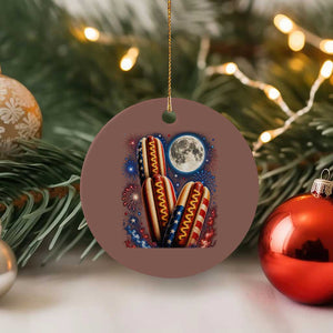 4th Of July Hotdog Fireworks Ceramic Ornament American Food Lovers TS12 1pc Mocha Print Your Wear