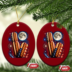 4th Of July Hotdog Fireworks Ceramic Ornament American Food Lovers TS12 Print Your Wear