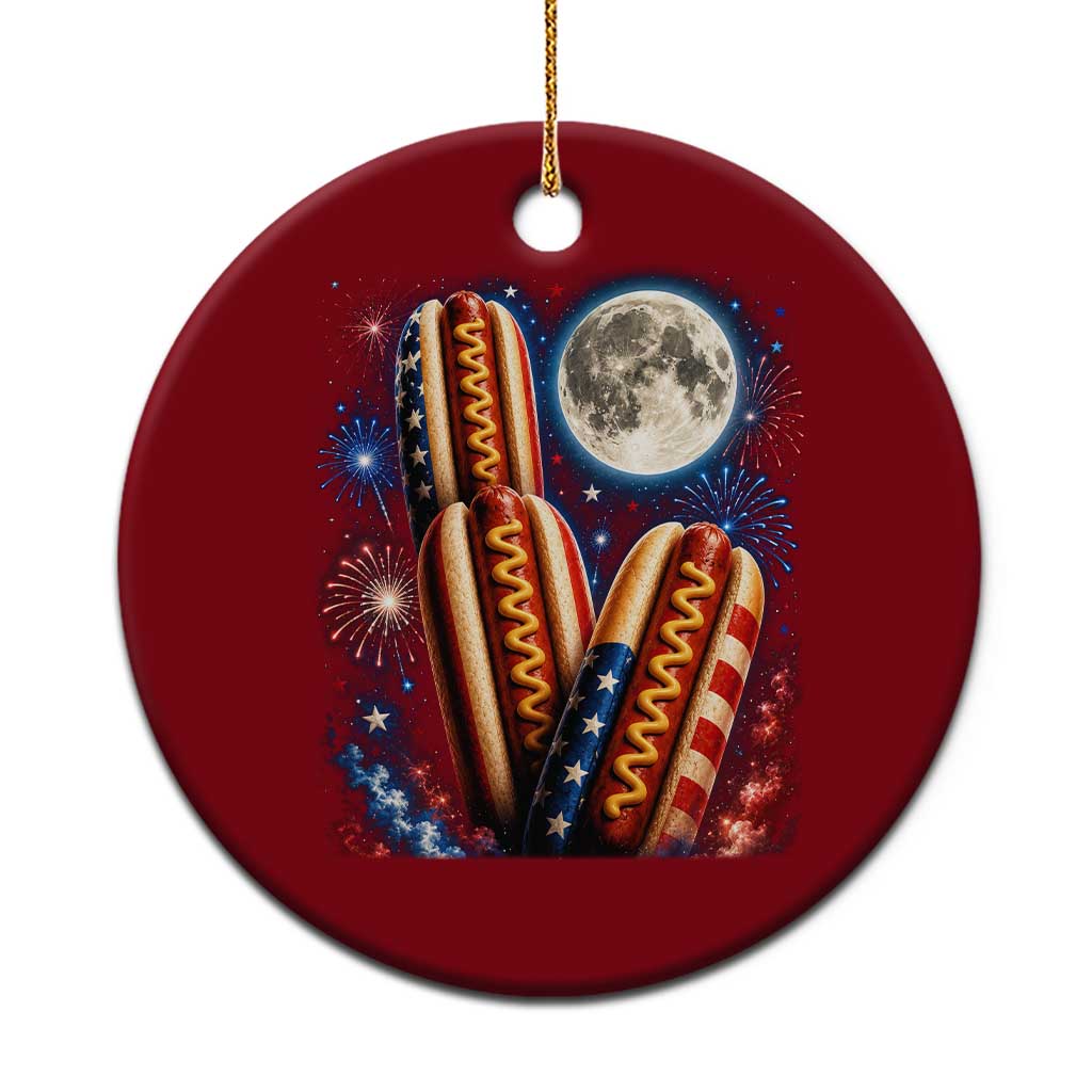 4th Of July Hotdog Fireworks Ceramic Ornament American Food Lovers TS12 1pc Red Print Your Wear