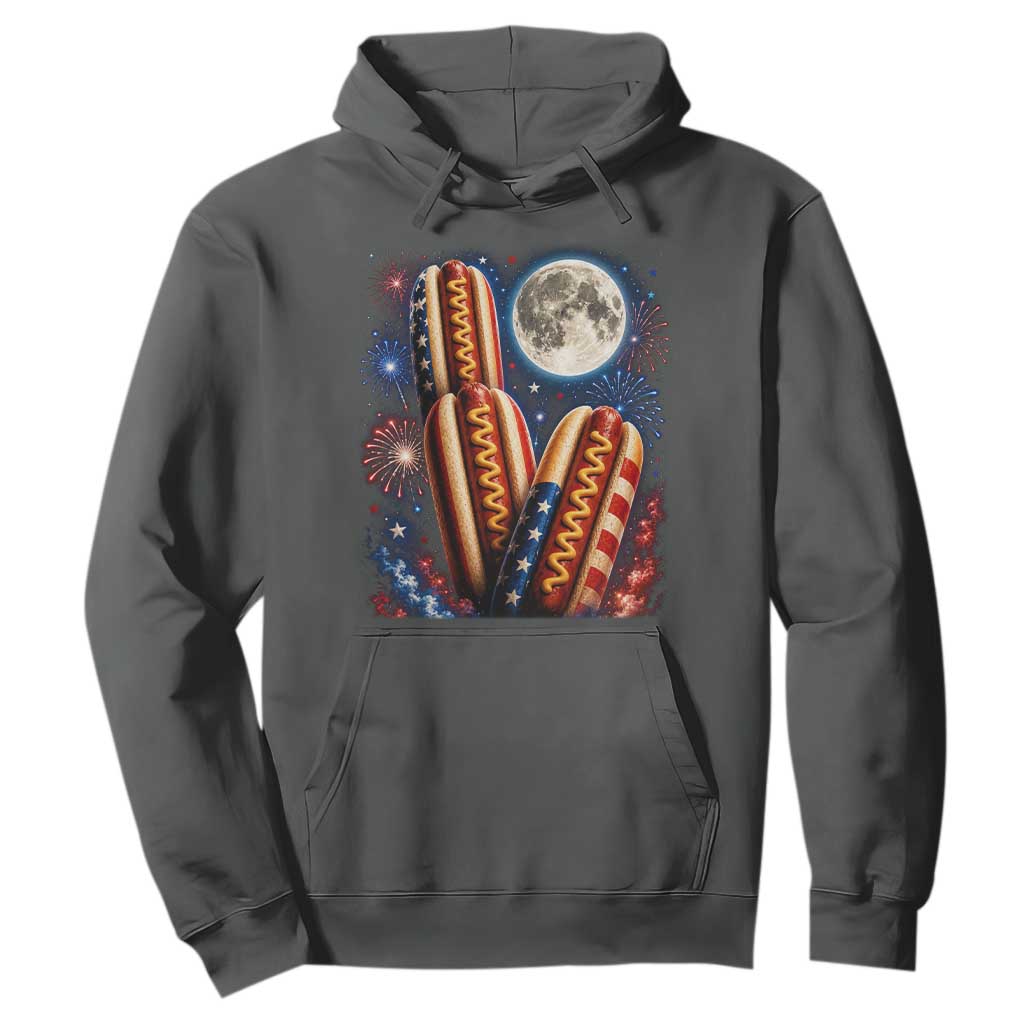 4th Of July Hotdog Fireworks Hoodie American Food Lovers TS12 Dark Heather Print Your Wear