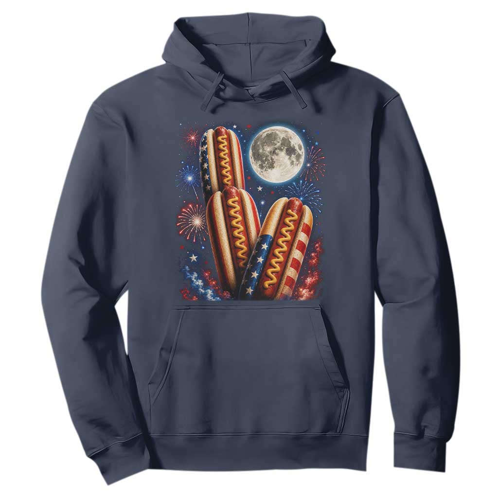 4th Of July Hotdog Fireworks Hoodie American Food Lovers TS12 Navy Print Your Wear
