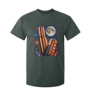 4th Of July Hotdog Fireworks T Shirt For Kid American Food Lovers TS12 Dark Forest Green Print Your Wear
