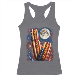 4th Of July Hotdog Fireworks Racerback Tank Top American Food Lovers TS12 Charcoal Print Your Wear