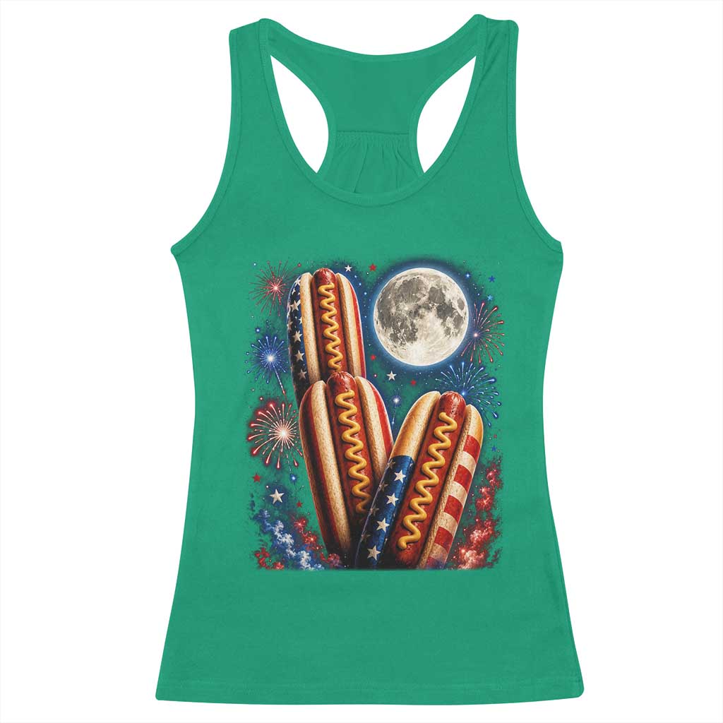 4th Of July Hotdog Fireworks Racerback Tank Top American Food Lovers TS12 Irish Green Print Your Wear