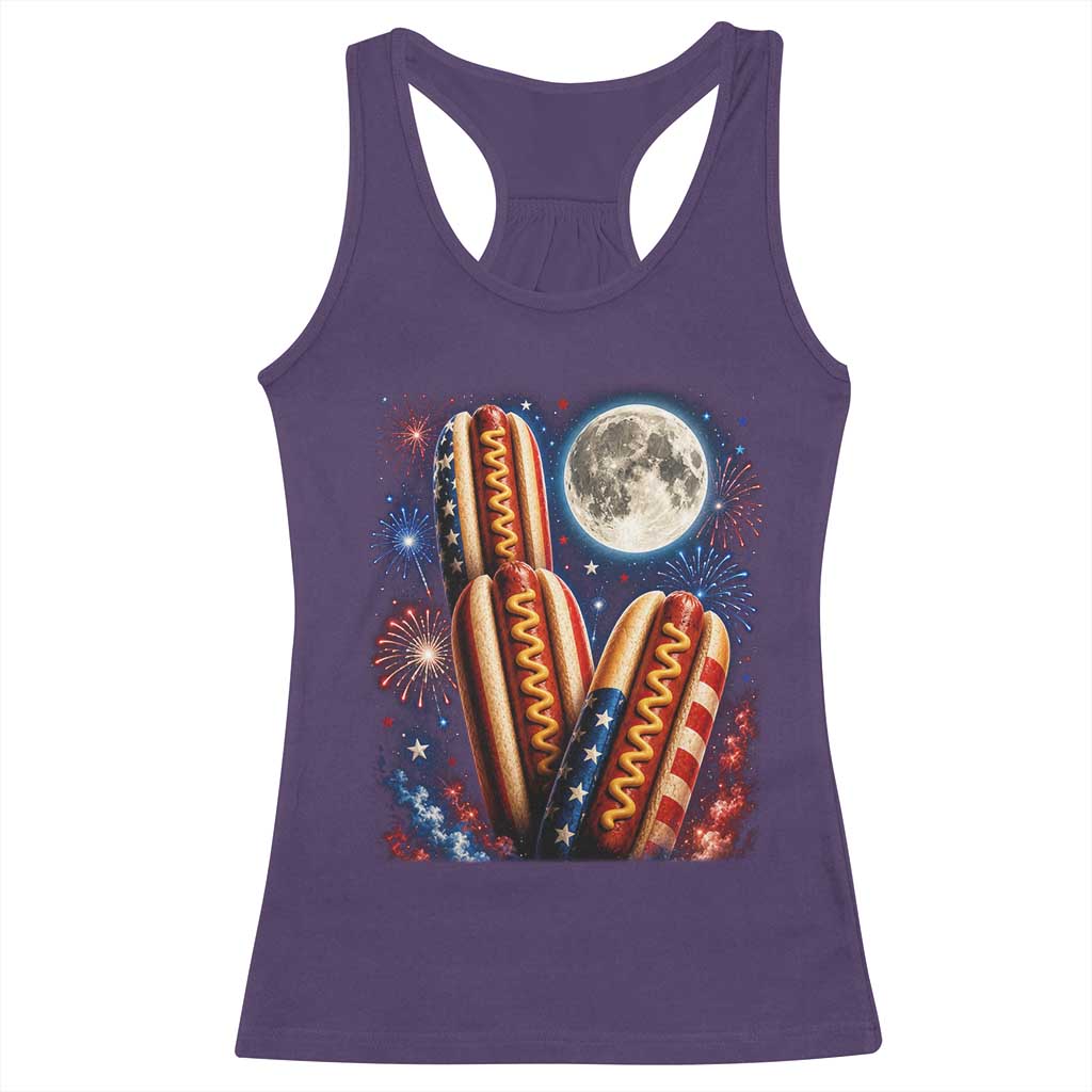 4th Of July Hotdog Fireworks Racerback Tank Top American Food Lovers TS12 Purple Print Your Wear