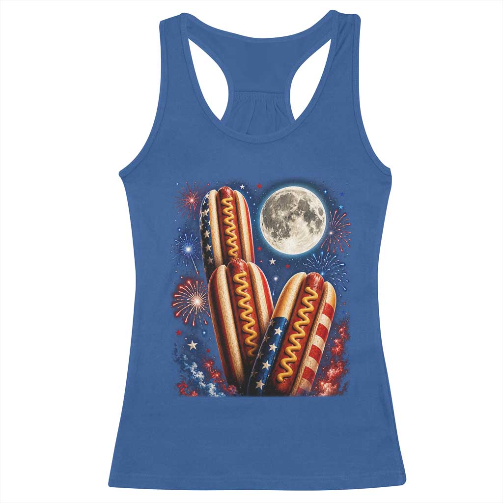 4th Of July Hotdog Fireworks Racerback Tank Top American Food Lovers TS12 Royal Blue Print Your Wear