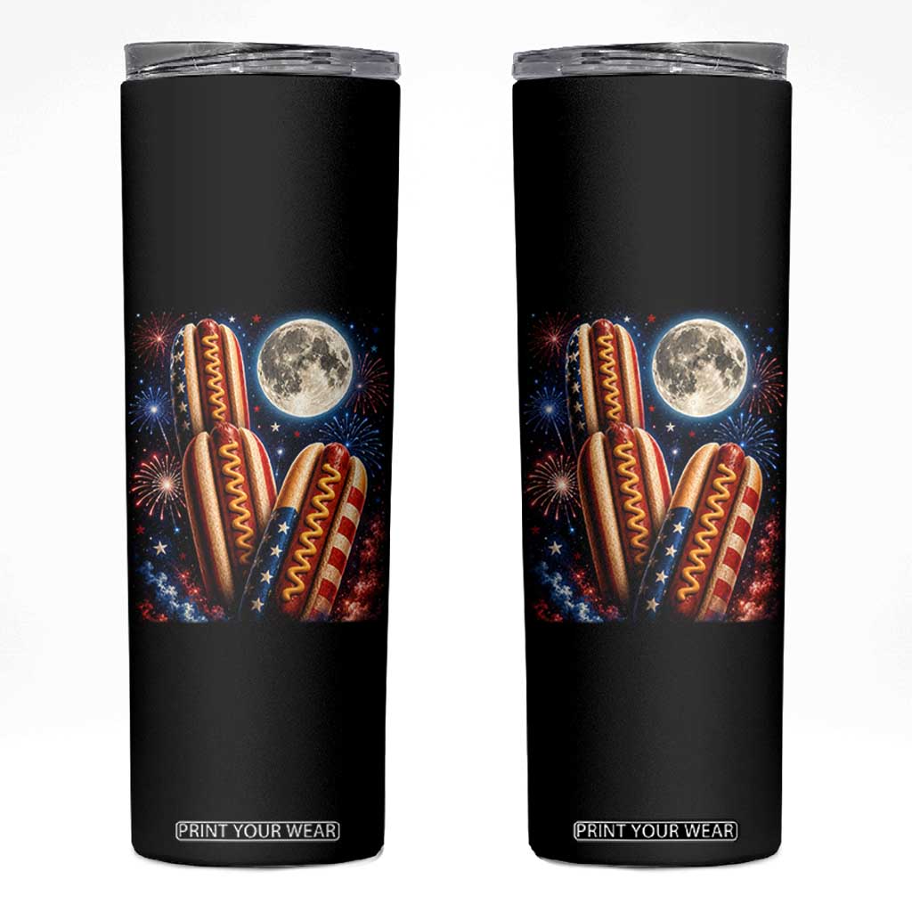 4th Of July Hotdog Fireworks Skinny Tumbler American Food Lovers TS12 Black Print Your Wear