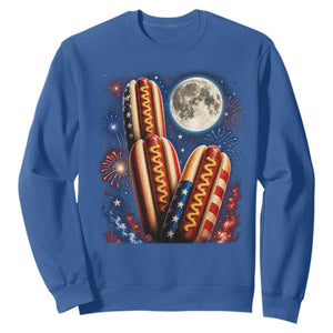 4th Of July Hotdog Fireworks Sweatshirt American Food Lovers TS12 Royal Blue Print Your Wear