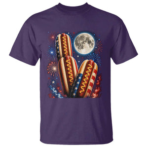 4th Of July Hotdog Fireworks T Shirt American Food Lovers TS12 Purple Print Your Wear