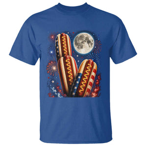 4th Of July Hotdog Fireworks T Shirt American Food Lovers TS12 Royal Blue Print Your Wear