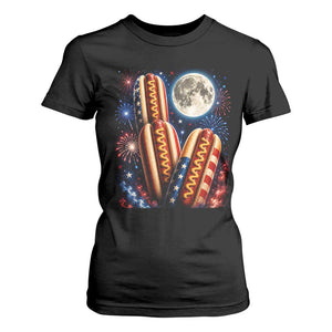 4th Of July Hotdog Fireworks T Shirt For Women American Food Lovers TS12 Black Print Your Wear