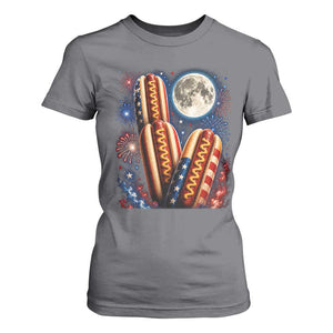 4th Of July Hotdog Fireworks T Shirt For Women American Food Lovers TS12 Charcoal Print Your Wear