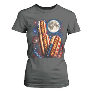 4th Of July Hotdog Fireworks T Shirt For Women American Food Lovers TS12 Dark Heather Print Your Wear
