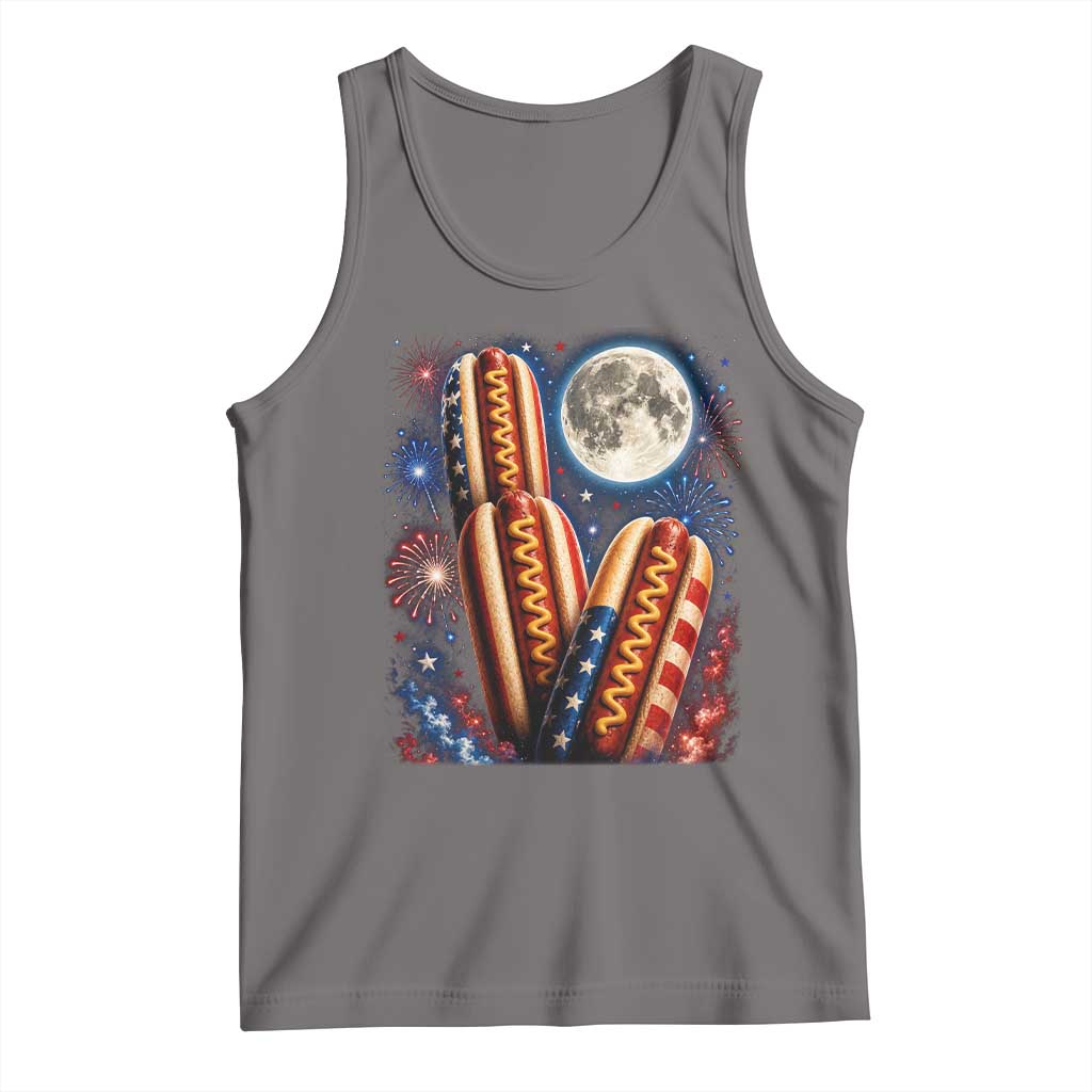 4th Of July Hotdog Fireworks Tank Top American Food Lovers TS12 Deep Heather Print Your Wear