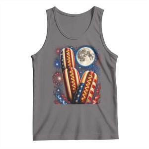 4th Of July Hotdog Fireworks Tank Top American Food Lovers TS12 Deep Heather Print Your Wear