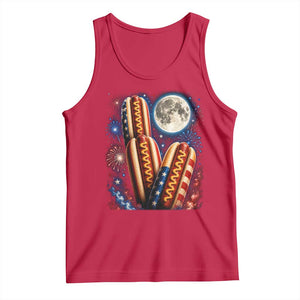 4th Of July Hotdog Fireworks Tank Top American Food Lovers TS12 Red Print Your Wear