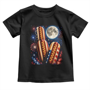 4th Of July Hotdog Fireworks Toddler T Shirt American Food Lovers TS12 Black Print Your Wear