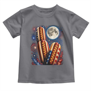 4th Of July Hotdog Fireworks Toddler T Shirt American Food Lovers TS12 Charcoal Print Your Wear