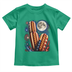 4th Of July Hotdog Fireworks Toddler T Shirt American Food Lovers TS12 Irish Green Print Your Wear