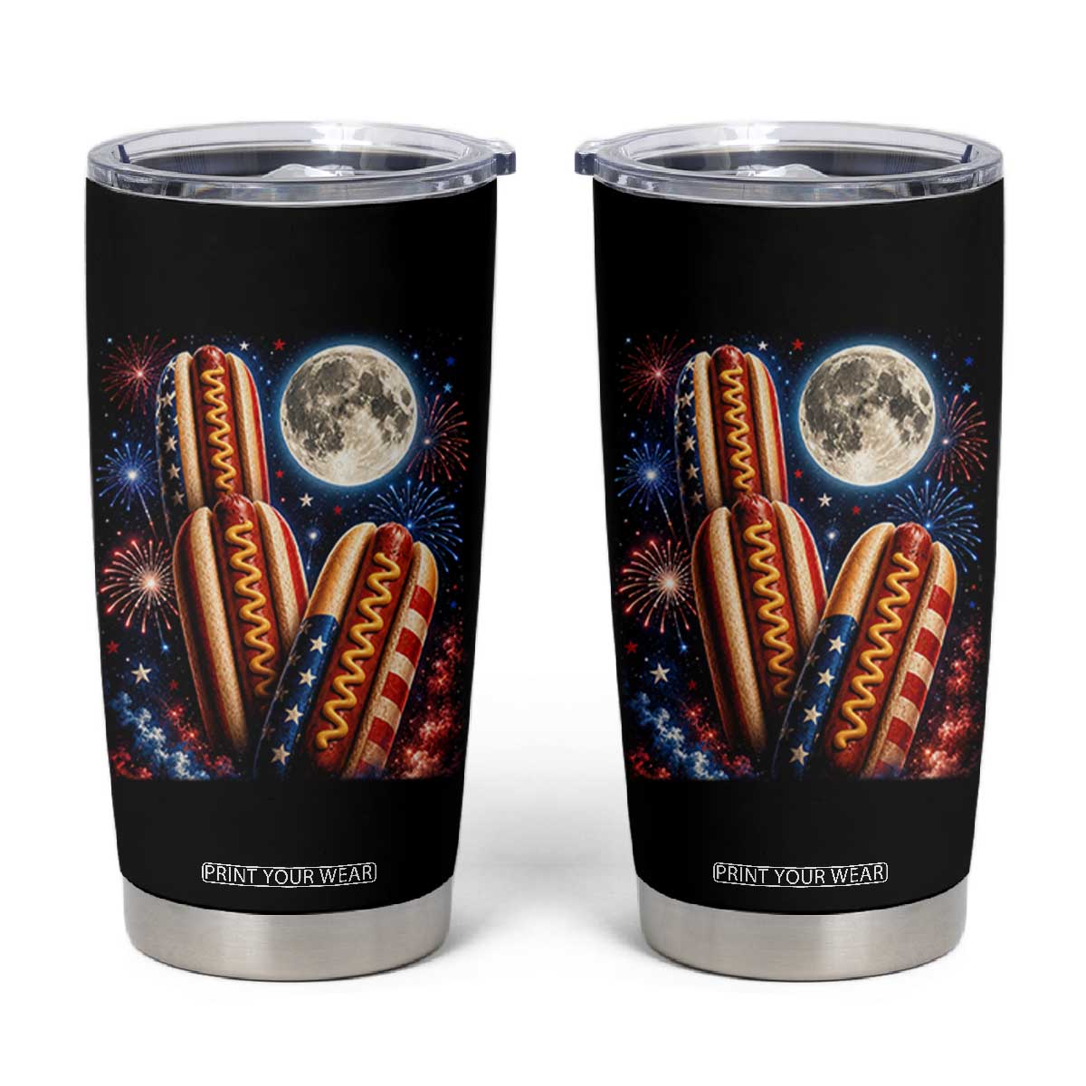 4th Of July Hotdog Fireworks Tumbler Cup American Food Lovers TS12 Black Print Your Wear