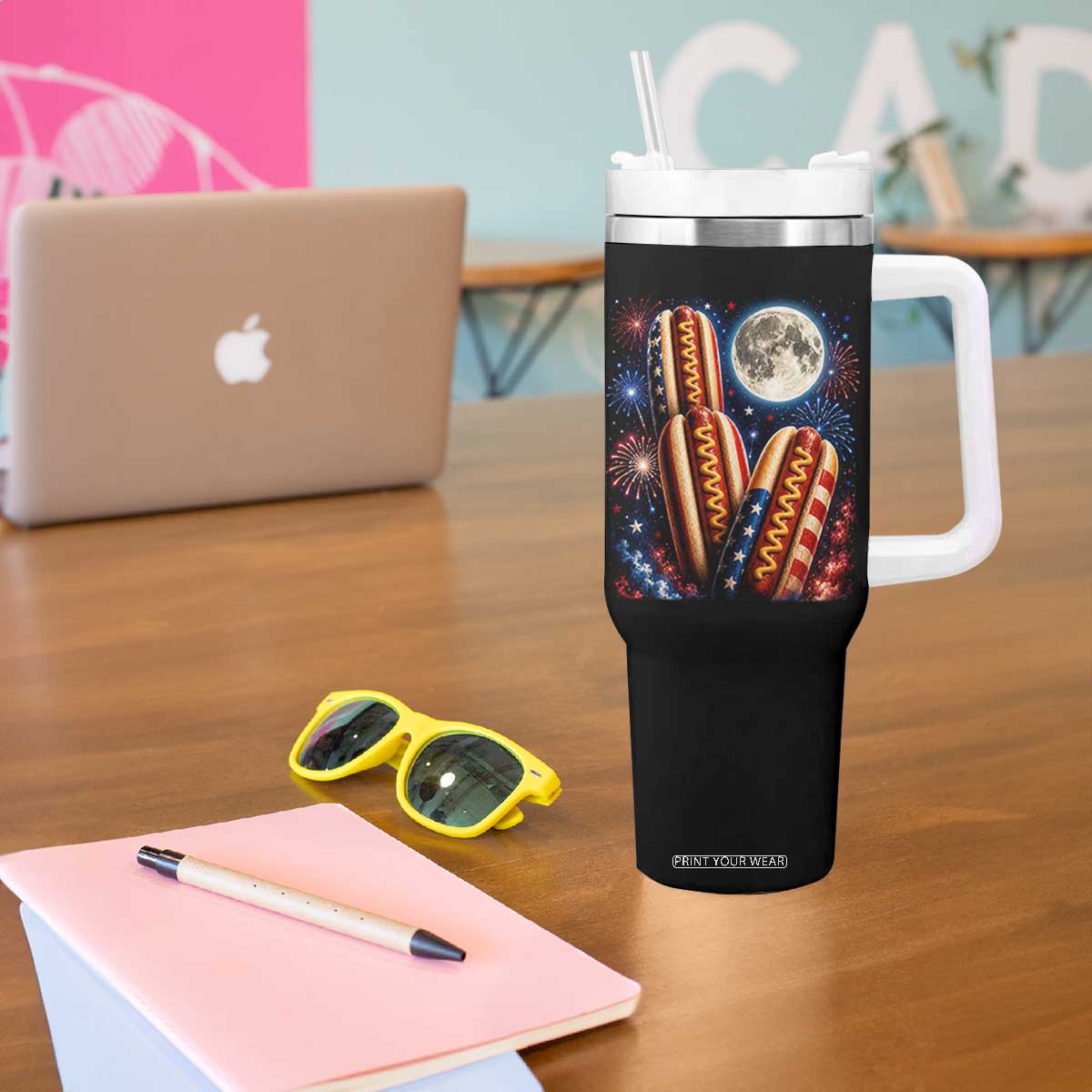 4th Of July Hotdog Fireworks Tumbler With Handle American Food Lovers TS12 Print Your Wear