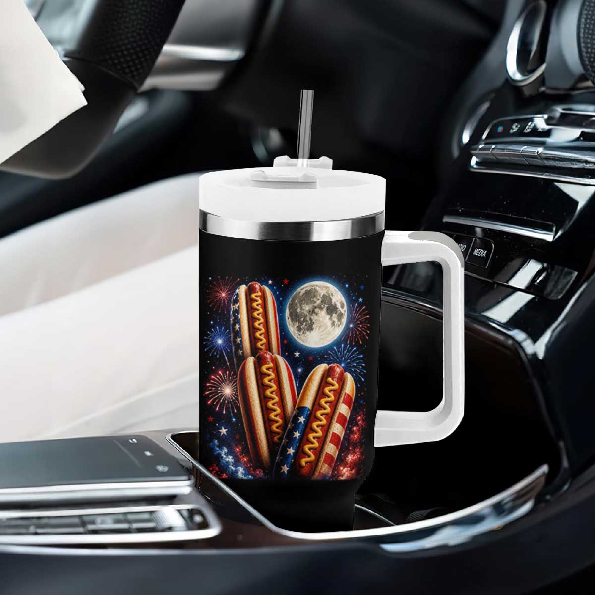 4th Of July Hotdog Fireworks Tumbler With Handle American Food Lovers TS12 Print Your Wear