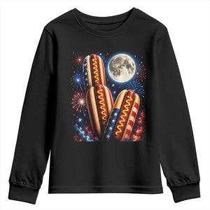 4th Of July Hotdog Fireworks Youth Sweatshirt American Food Lovers TS12 Black Print Your Wear