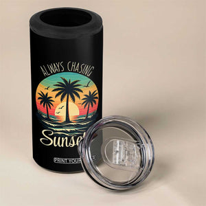 Vintage Always Chasing Sunsets 4 in 1 Can Cooler Tumbler Hawaiian Tropical Beach Graphic TS12 Print Your Wear
