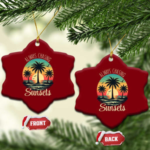 Vintage Always Chasing Sunsets Ceramic Ornament Hawaiian Tropical Beach Graphic TS12 Print Your Wear