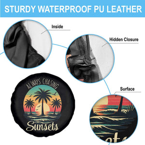 Vintage Always Chasing Sunsets Spare Tire Cover Hawaiian Tropical Beach Graphic TS12 Print Your Wear