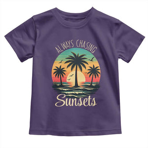Vintage Always Chasing Sunsets Toddler T Shirt Hawaiian Tropical Beach Graphic TS12 Purple Print Your Wear