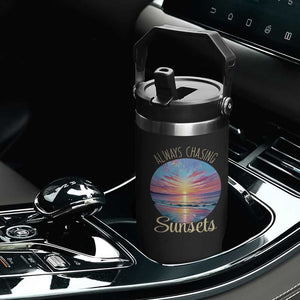 Always Chasing Sunsets Flip Straw Tumbler Summer Vacation Travel Gift TS12 Print Your Wear
