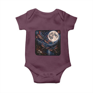 American Flag Dragonfly Patriotic 4th Of July Baby Onesie TS12 Maroon Print Your Wear