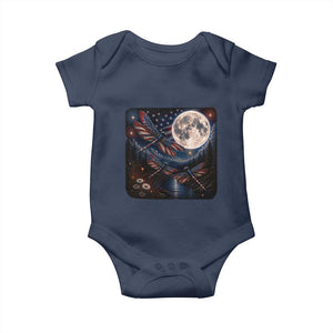 American Flag Dragonfly Patriotic 4th Of July Baby Onesie TS12 Navy Print Your Wear
