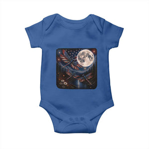 American Flag Dragonfly Patriotic 4th Of July Baby Onesie TS12 Royal Blue Print Your Wear