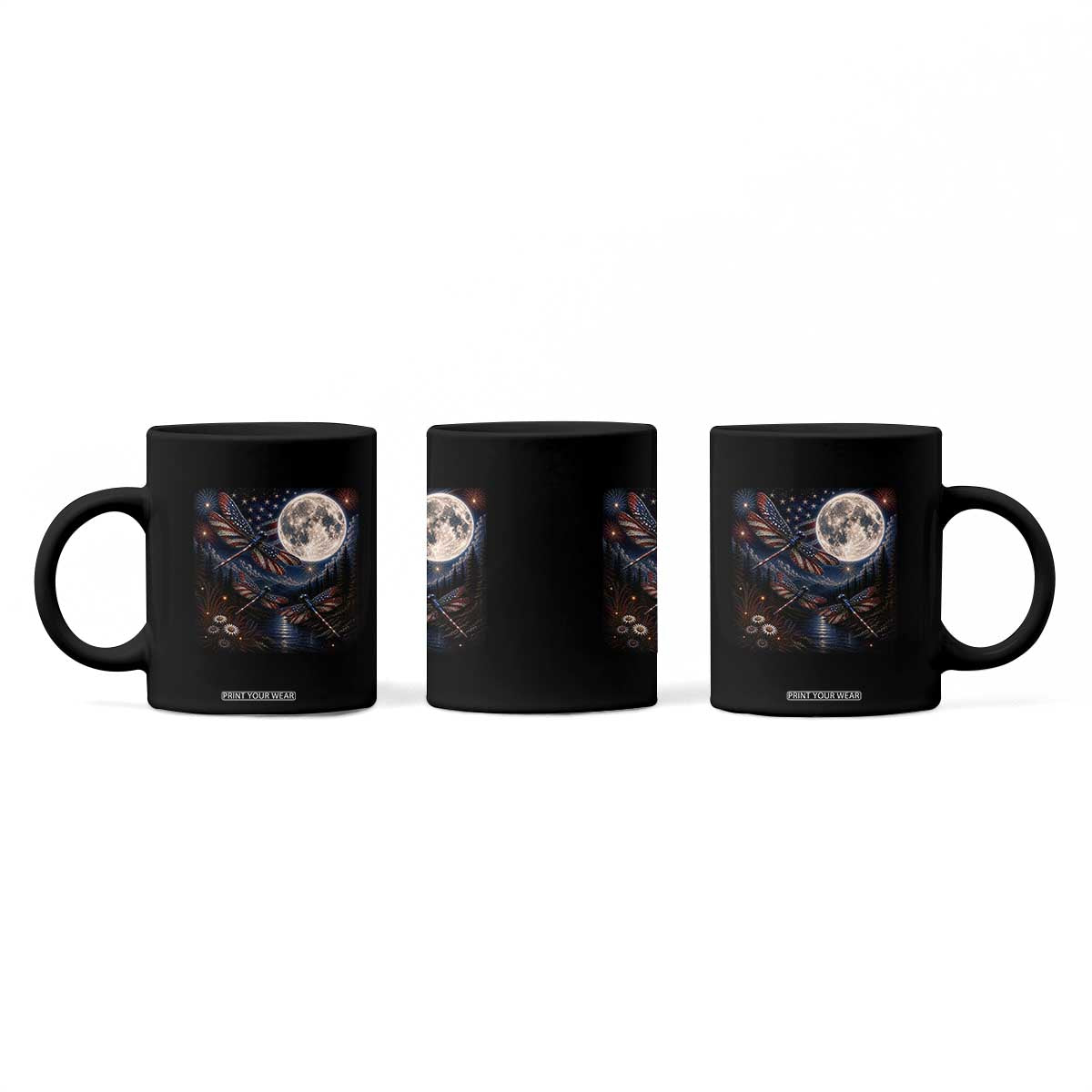 American Flag Dragonfly Patriotic 4th Of July Coffee Mug TS12 Print Your Wear