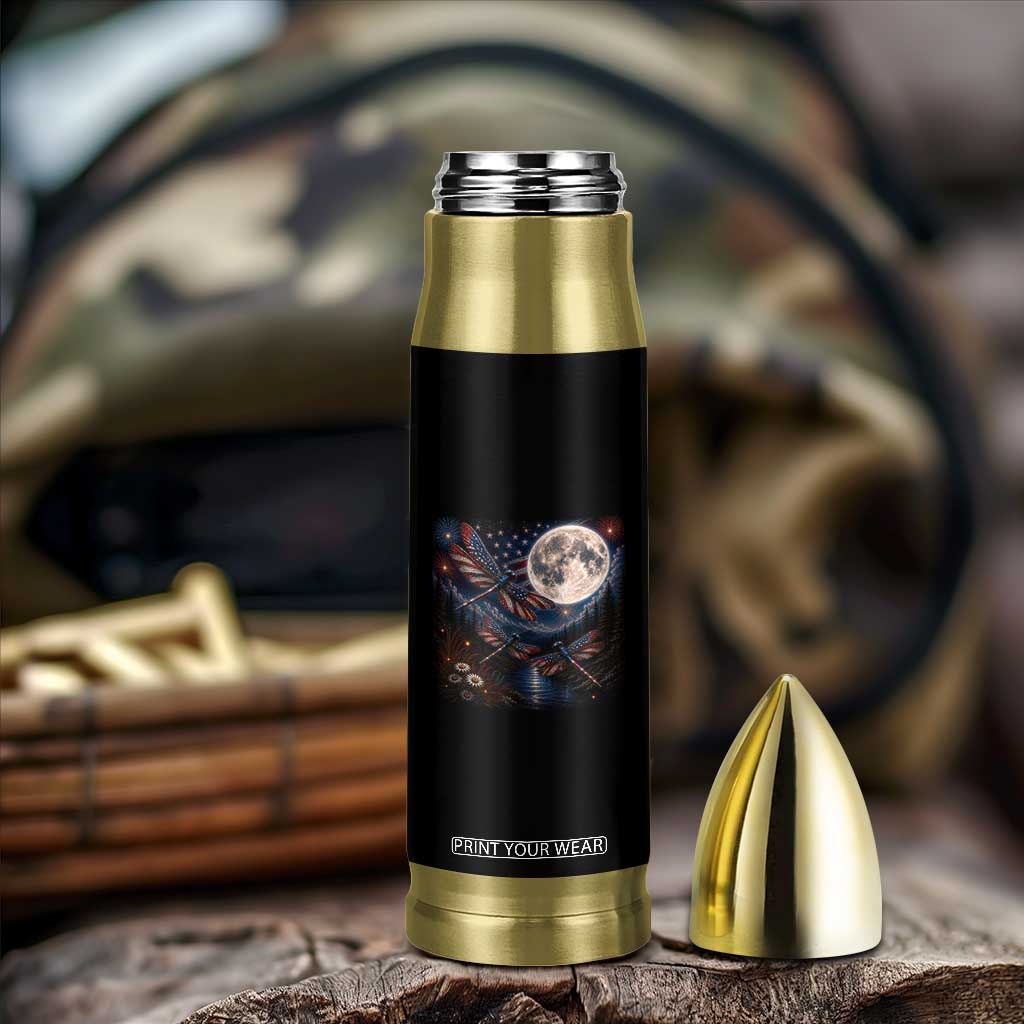 American Flag Dragonfly Patriotic 4th Of July Bullet Tumbler TS12 Print Your Wear