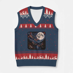 American Flag Dragonfly Patriotic 4th Of July V-Neck Knit Sweater Vest TS12 Navy Red Print Your Wear