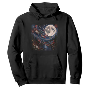 American Flag Dragonfly Patriotic 4th Of July Hoodie TS12 Black Print Your Wear