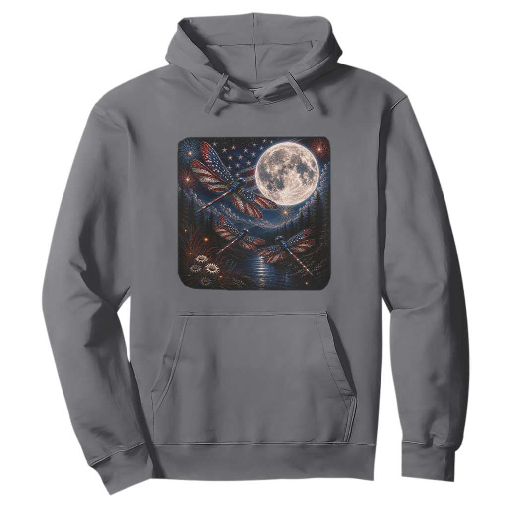 American Flag Dragonfly Patriotic 4th Of July Hoodie TS12 Charcoal Print Your Wear