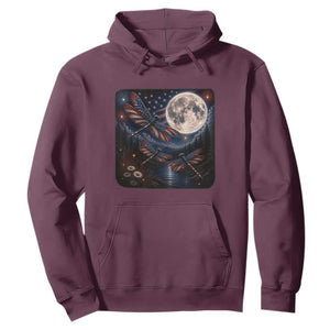 American Flag Dragonfly Patriotic 4th Of July Hoodie TS12 Maroon Print Your Wear