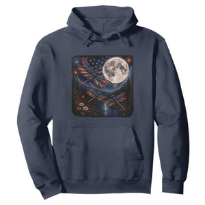 American Flag Dragonfly Patriotic 4th Of July Hoodie TS12 Navy Print Your Wear