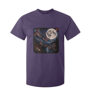 American Flag Dragonfly Patriotic 4th Of July T Shirt For Kid TS12 Purple Print Your Wear