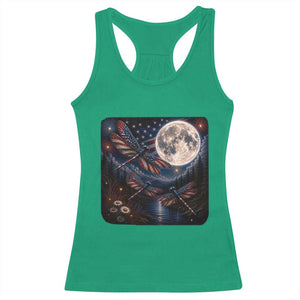 American Flag Dragonfly Patriotic 4th Of July Racerback Tank Top TS12 Irish Green Print Your Wear
