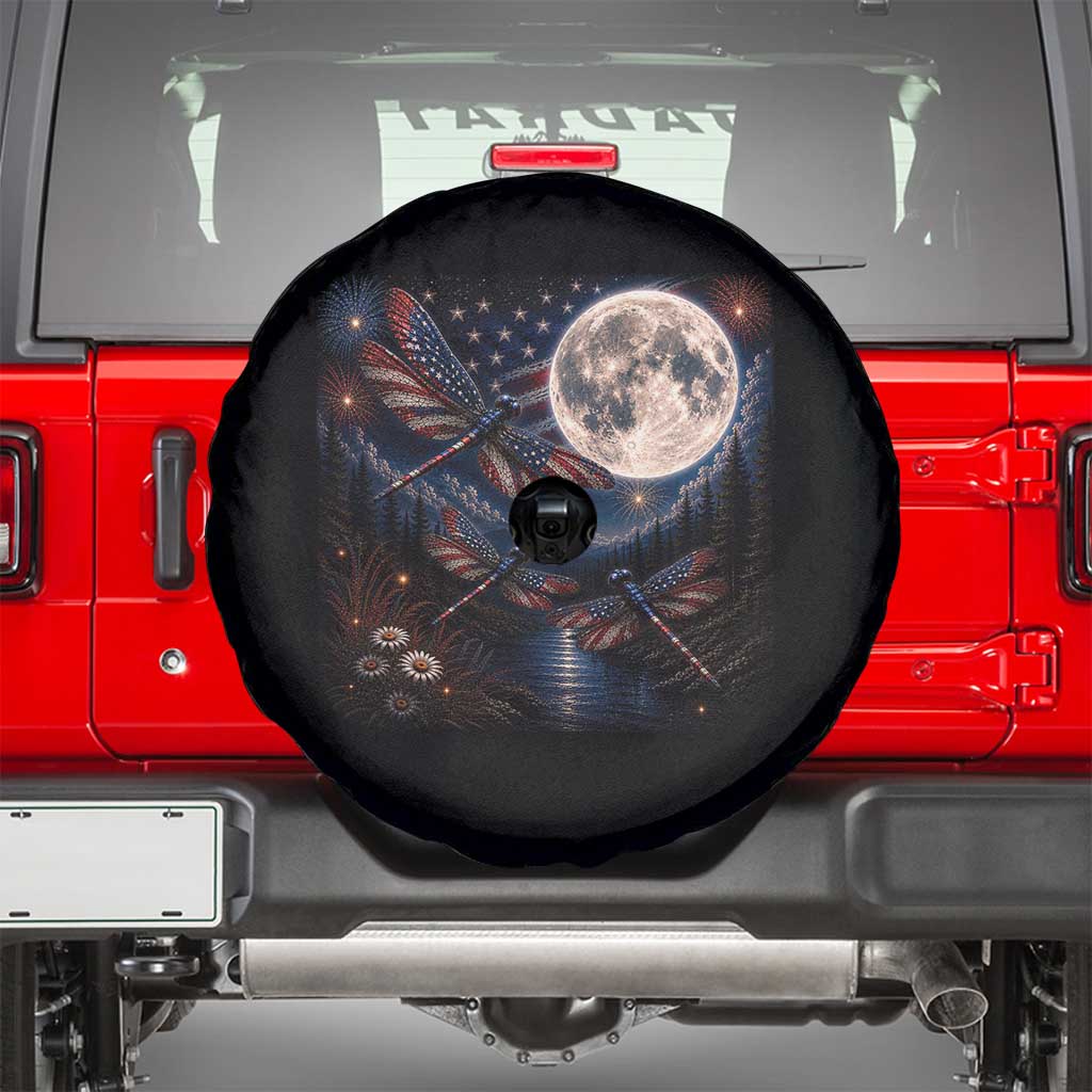 American Flag Dragonfly Patriotic 4th Of July Spare Tire Cover TS12 Black Print Your Wear