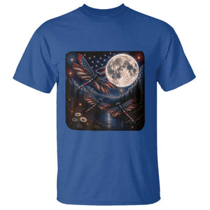 American Flag Dragonfly Patriotic 4th Of July T Shirt TS12 Royal Blue Print Your Wear