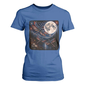 American Flag Dragonfly Patriotic 4th Of July T Shirt For Women TS12 Royal Blue Print Your Wear
